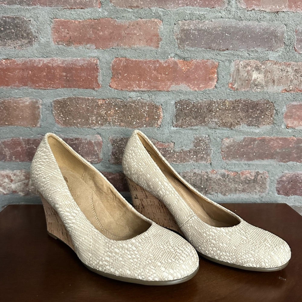 Elegant Cream Wedge Heels